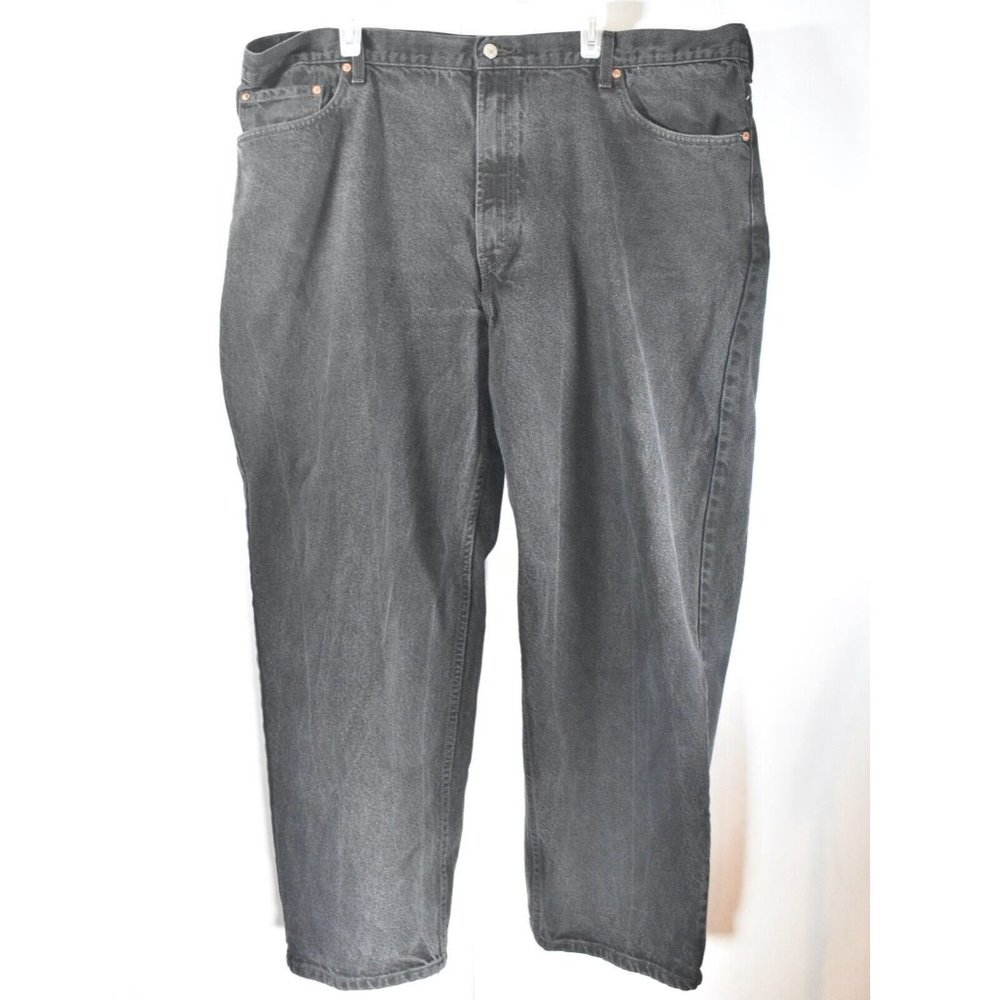 LEVIS 560 Black Mens Jeans 44x30 Loose Fit Tapered Leg Comfort Fit Red Tab